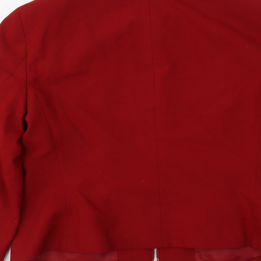 Marks and Spencer Womens Red   Jacket Blazer Size 14  Zip