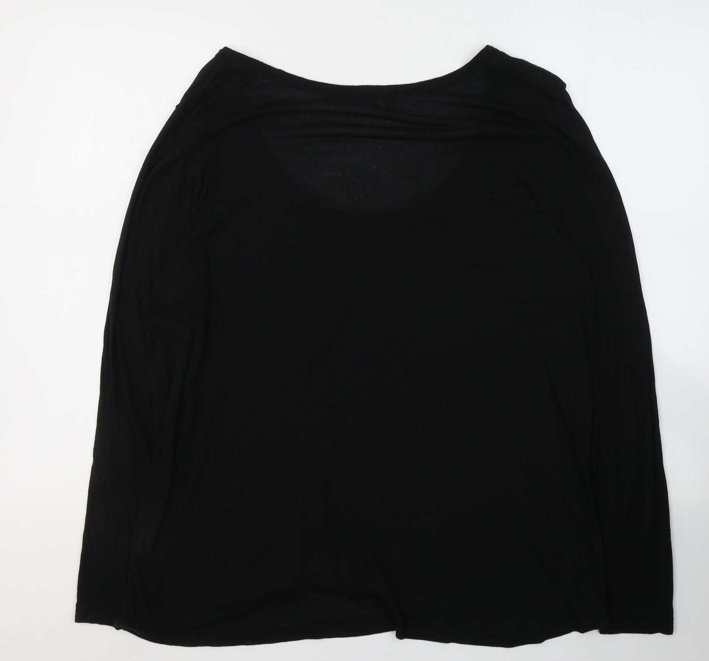 Papaya Womens Black  Modal Jersey T-Shirt Size 20 Round Neck