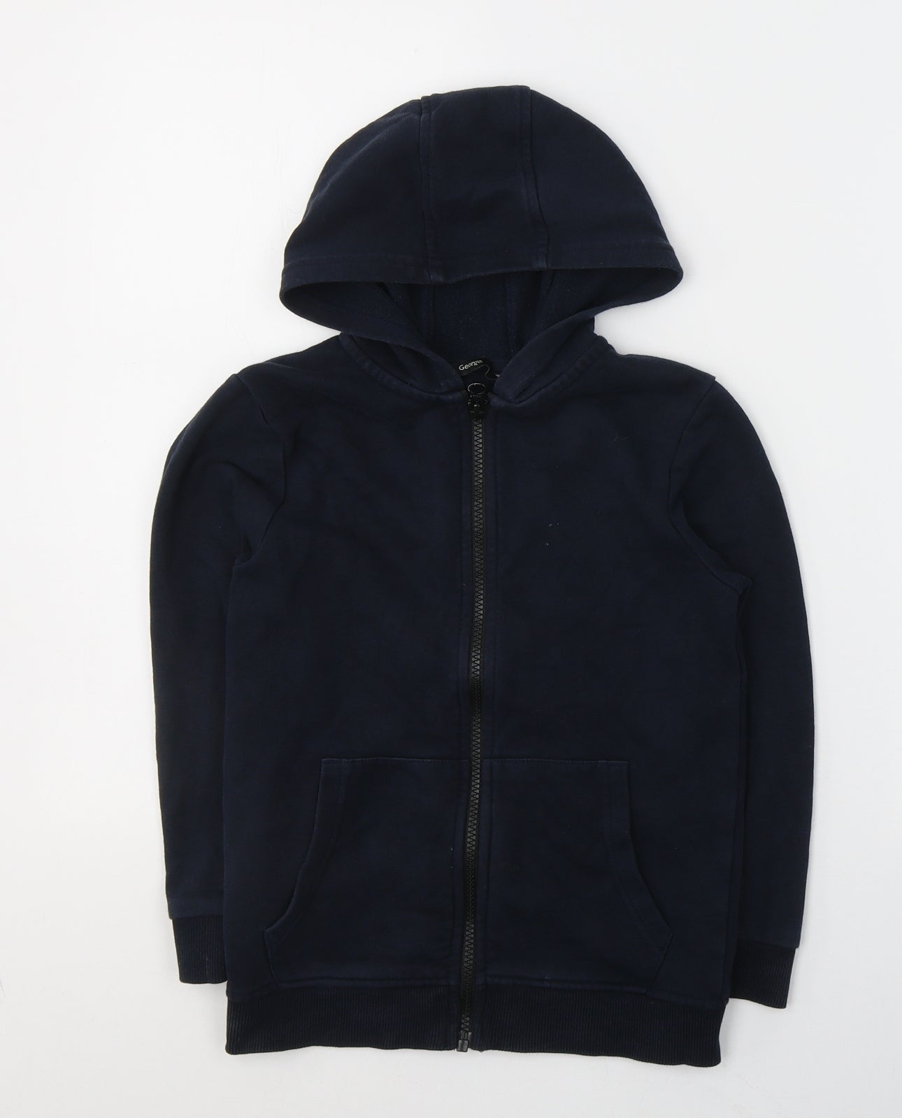 George Boys Blue  Cotton Full Zip Hoodie Size 6-7 Years  Zip