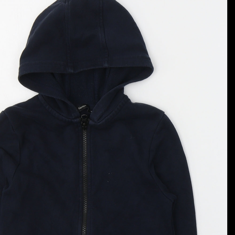 George Boys Blue  Cotton Full Zip Hoodie Size 6-7 Years  Zip
