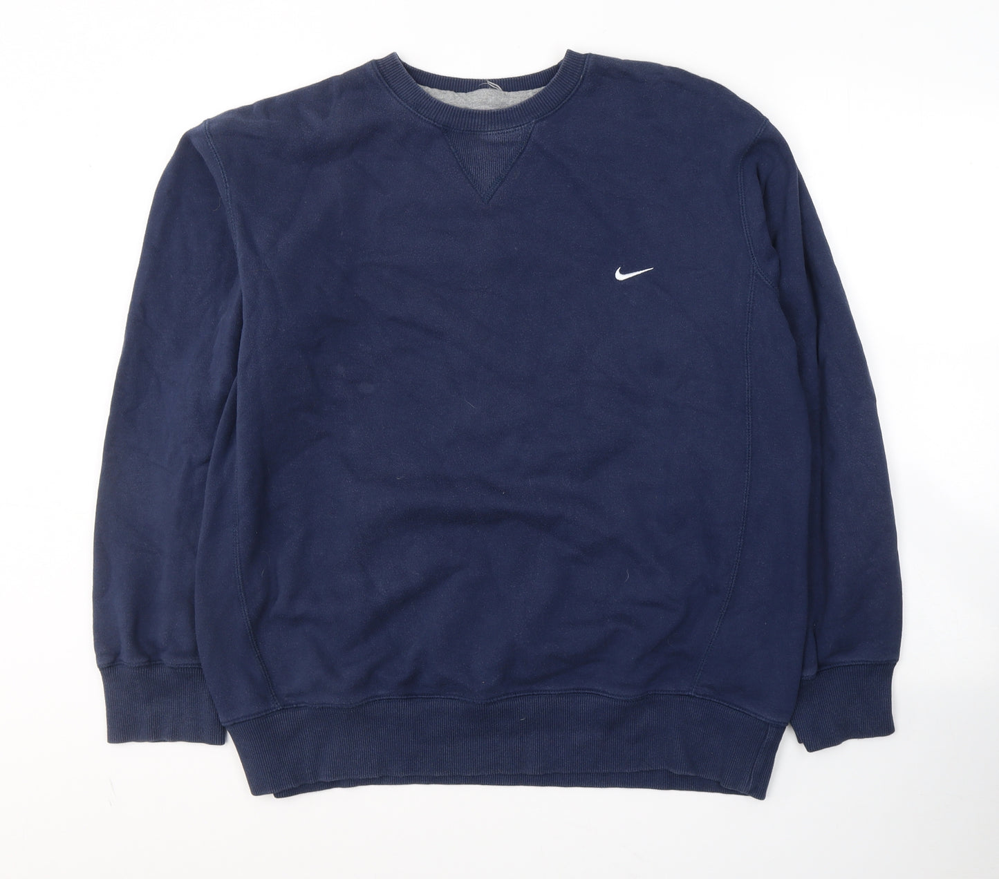 Nike Mens Blue  Cotton Pullover Sweatshirt Size M
