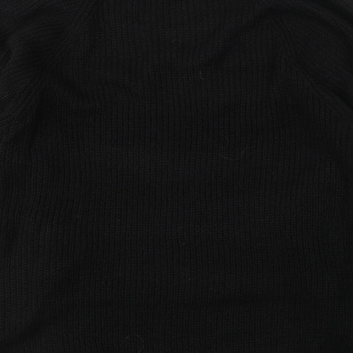 Boohoo Womens Black Round Neck  Acrylic Pullover Jumper Size M