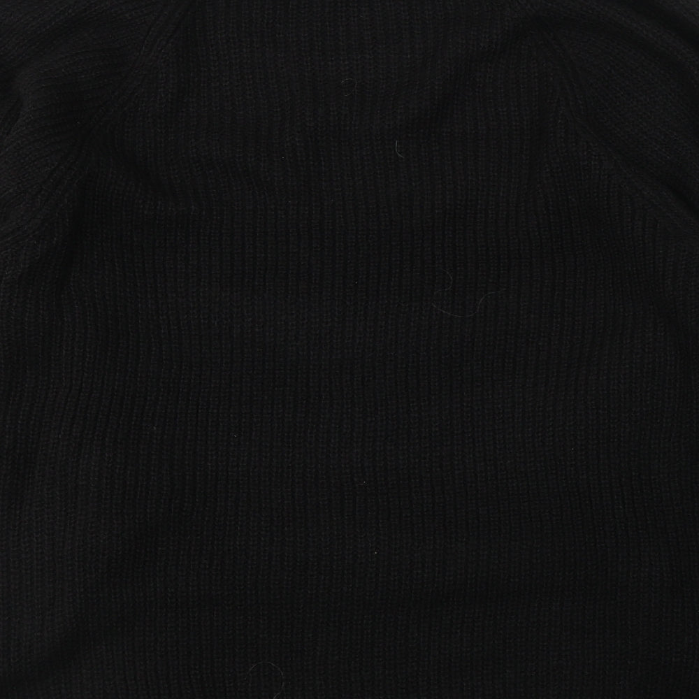 Boohoo Womens Black Round Neck  Acrylic Pullover Jumper Size M