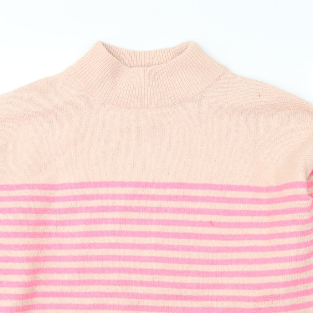 Capsule Womens Pink Round Neck Striped Acrylic Pullover Jumper Size 12