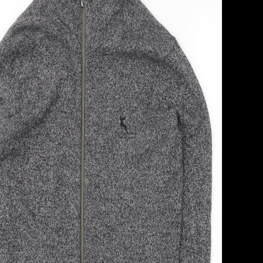 F&F Mens Grey  Wool Full Zip Sweatshirt Size S