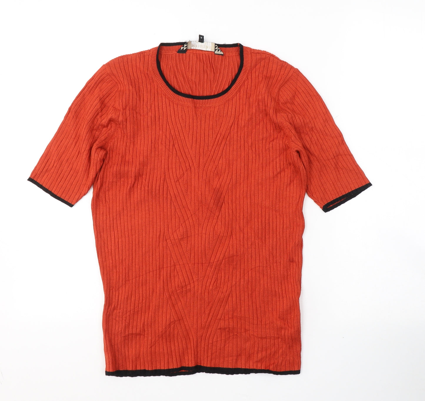 Debenhams Womens Orange  Polyester Jersey T-Shirt Size 12 Round Neck