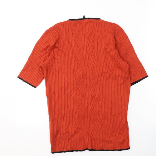Debenhams Womens Orange  Polyester Jersey T-Shirt Size 12 Round Neck