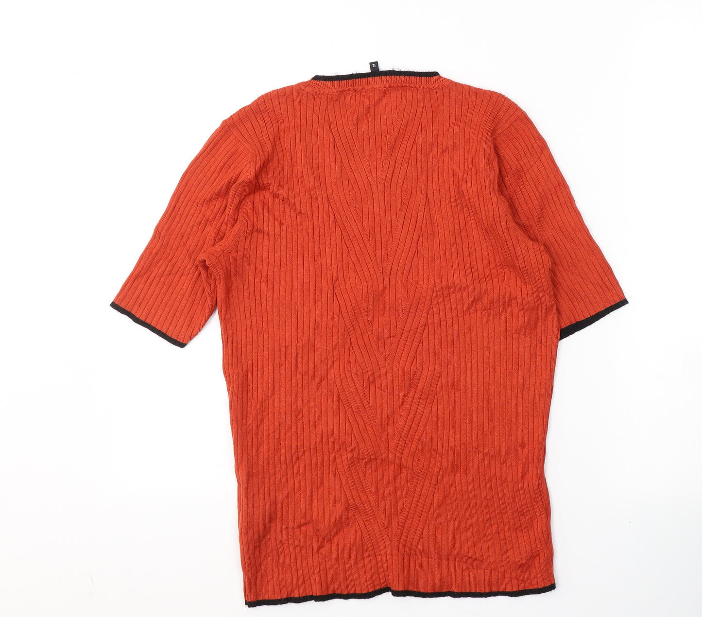 Debenhams Womens Orange  Polyester Jersey T-Shirt Size 12 Round Neck