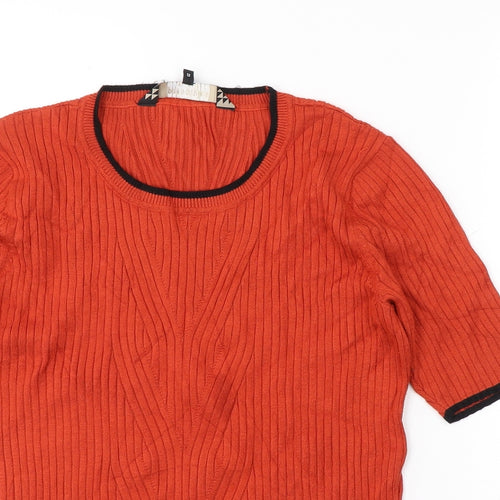 Debenhams Womens Orange  Polyester Jersey T-Shirt Size 12 Round Neck