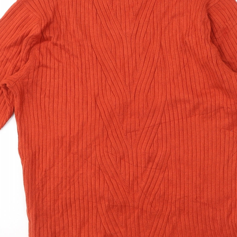 Debenhams Womens Orange  Polyester Jersey T-Shirt Size 12 Round Neck