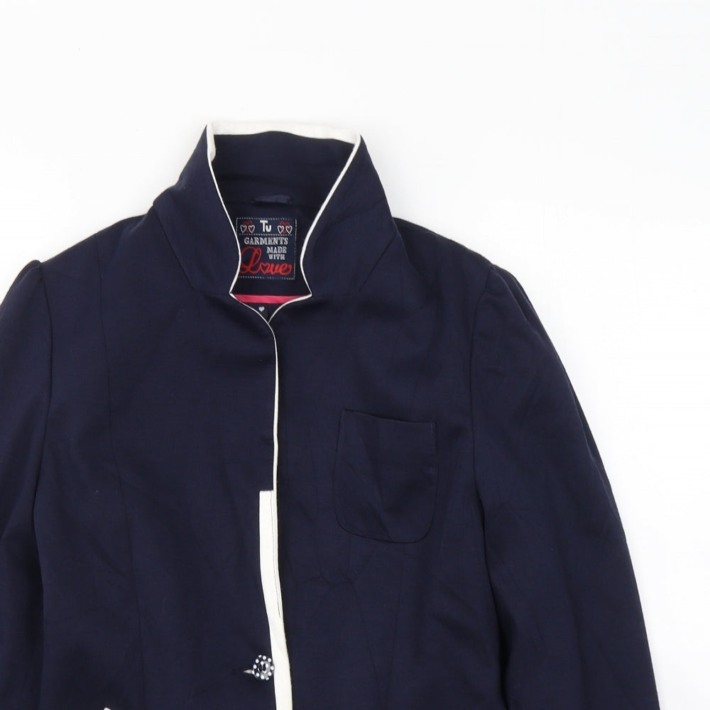 TU Girls Blue   Jacket Blazer Size 11-12 Years  Button