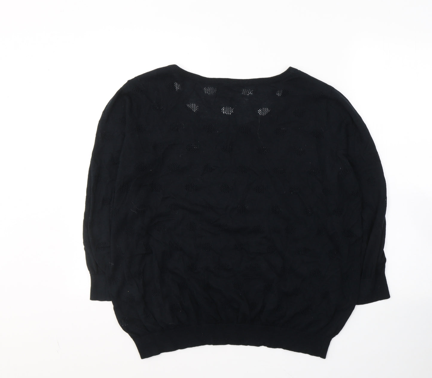 George Womens Black Geometric Cotton Jersey T-Shirt Size 24 Round Neck