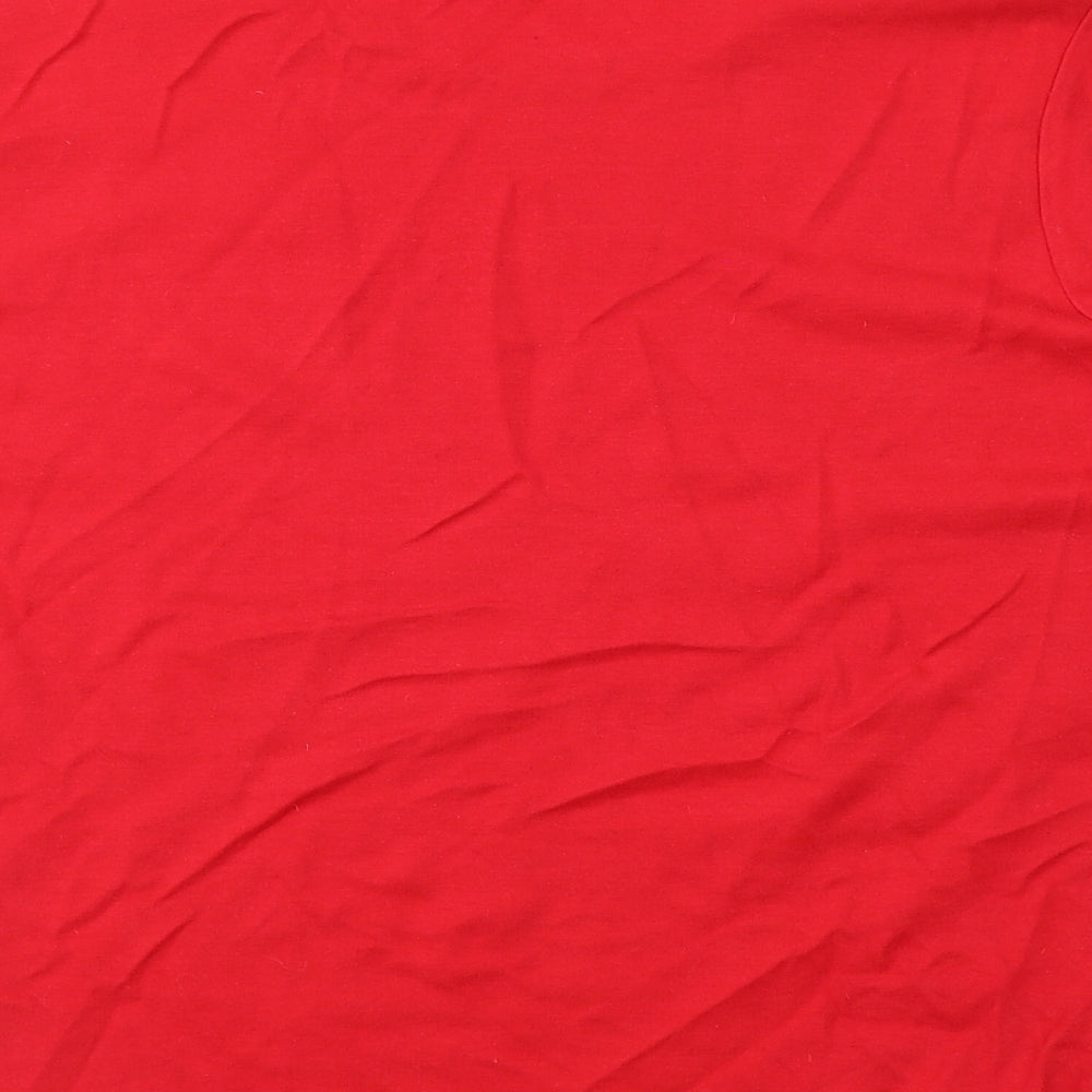 New Look Womens Red  Cotton Basic T-Shirt Size 22 Round Neck