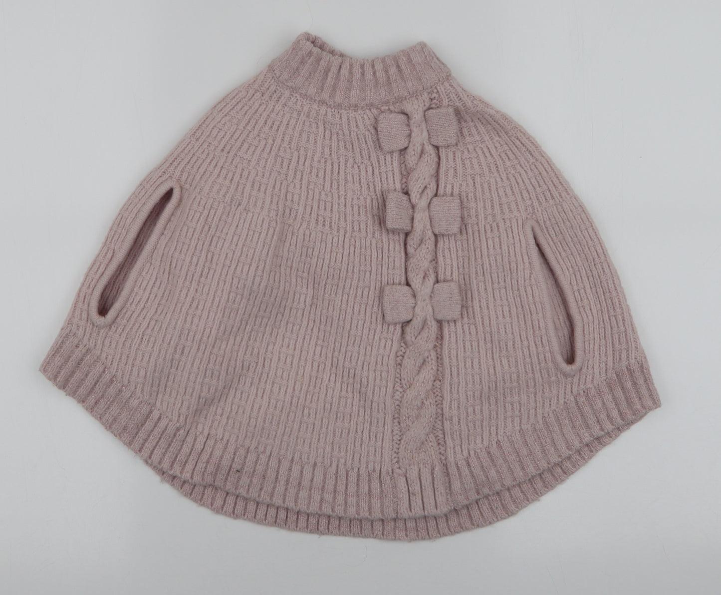 Nula Bug Girls Pink High Neck  Acrylic Cape Jumper Size 4-5 Years  Pullover