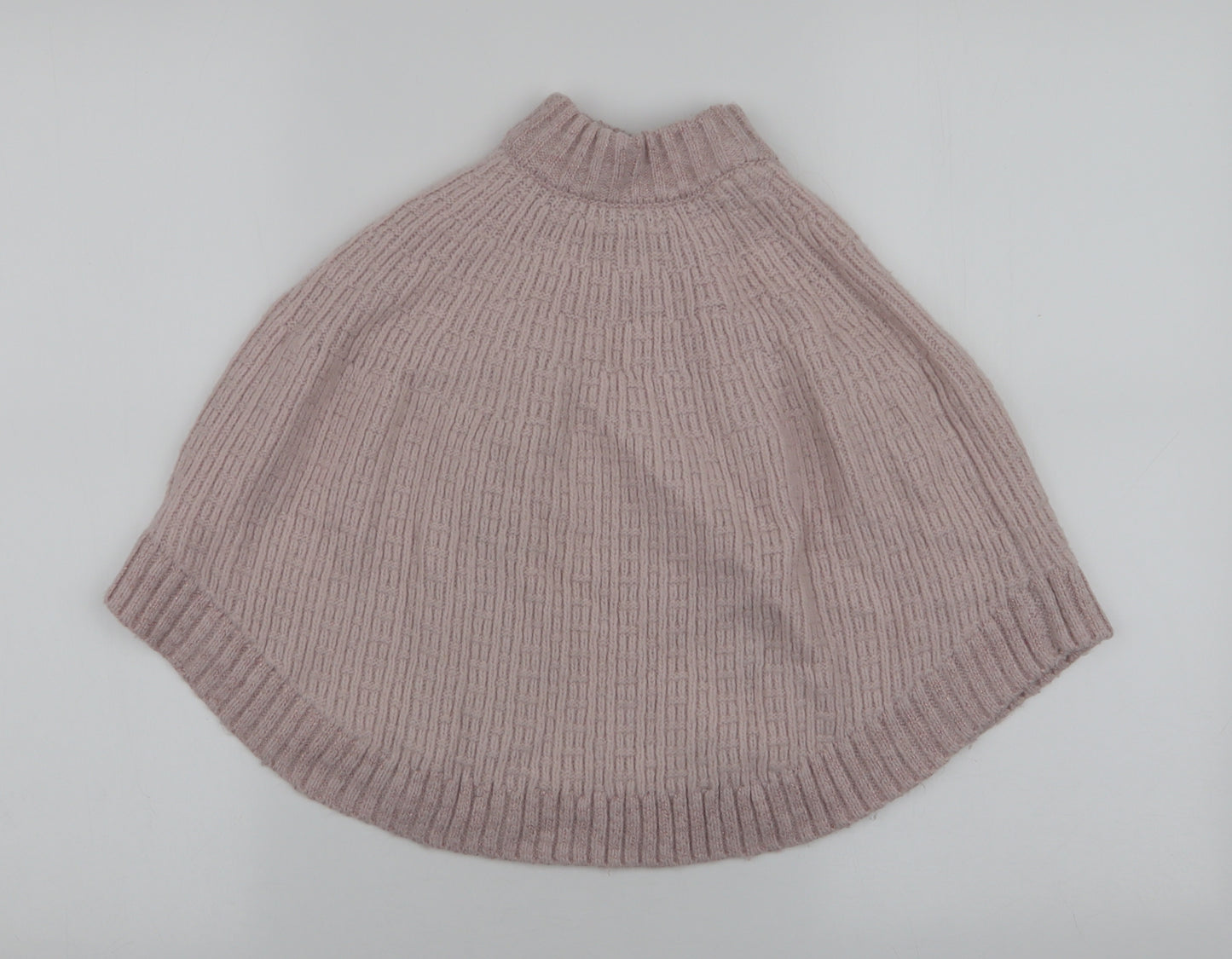 Nula Bug Girls Pink High Neck  Acrylic Cape Jumper Size 4-5 Years  Pullover