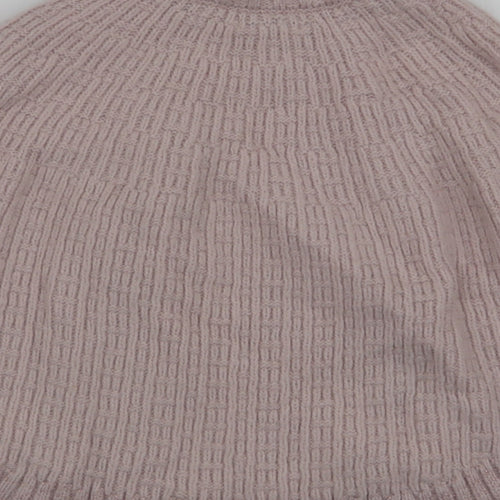 Nula Bug Girls Pink High Neck  Acrylic Cape Jumper Size 4-5 Years  Pullover