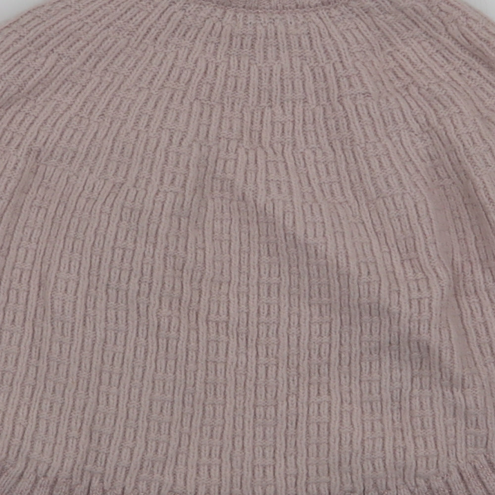 Nula Bug Girls Pink High Neck  Acrylic Cape Jumper Size 4-5 Years  Pullover