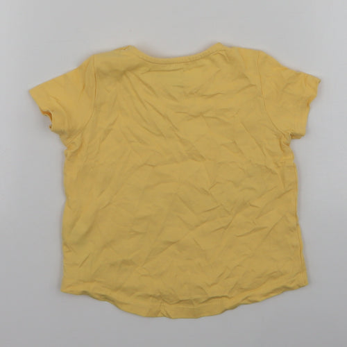 F&F Boys Yellow  Cotton Jersey T-Shirt Size 9-12 Months Round Neck Snap - I love my mummy