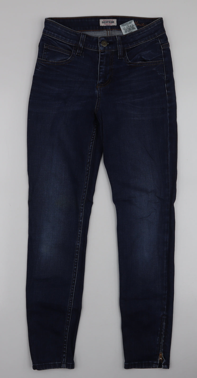 GUESS Womens Blue  Cotton Skinny Jeans Size 26 in L27 in Slim Zip