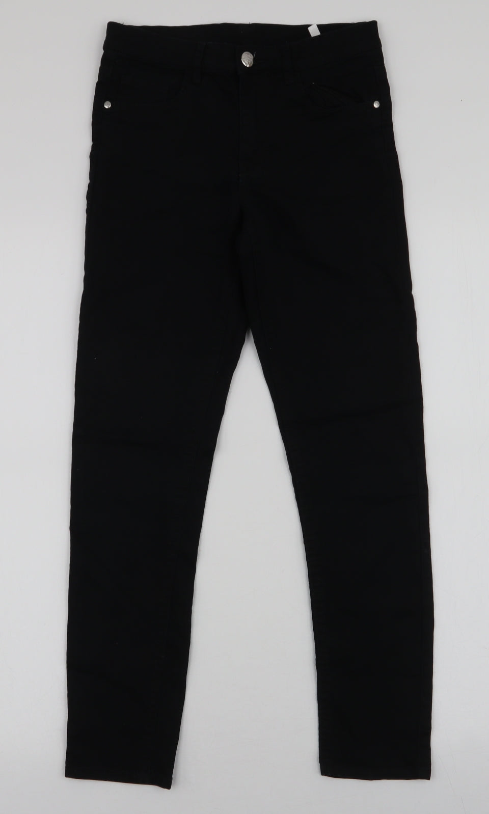 H&M Girls Black  Cotton Skinny Jeans Size 9-10 Years  Slim Zip