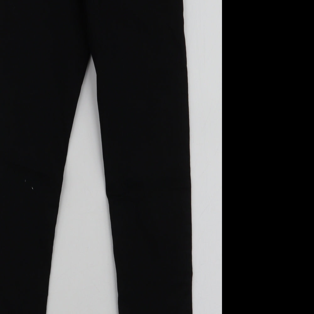 H&M Girls Black  Cotton Skinny Jeans Size 9-10 Years  Slim Zip