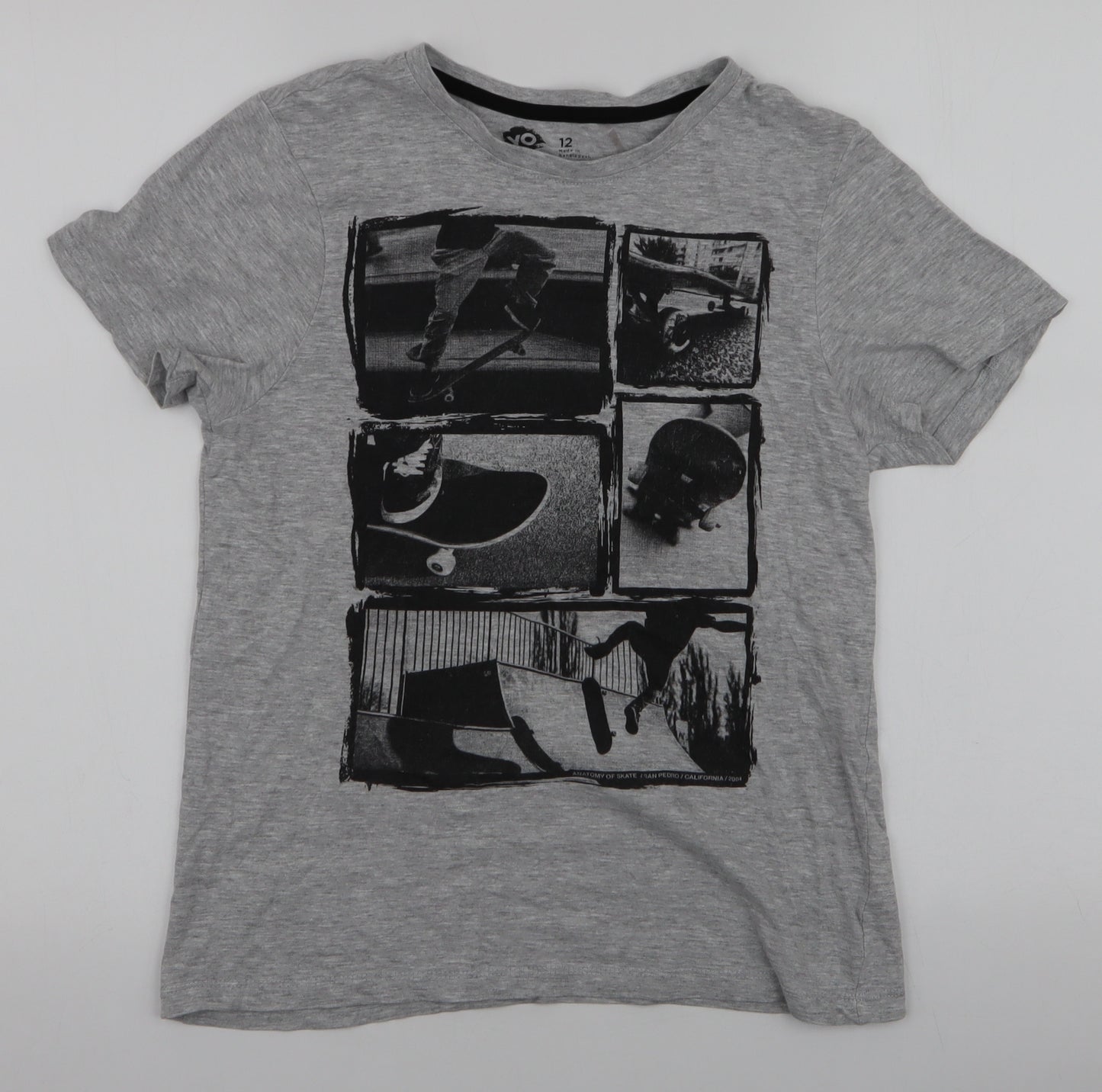 Yo Boys Grey  Cotton Jersey T-Shirt Size 12 Years Round Neck Pullover