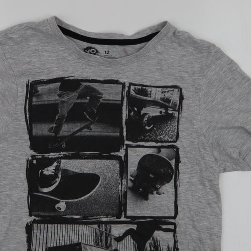 Yo Boys Grey  Cotton Jersey T-Shirt Size 12 Years Round Neck Pullover