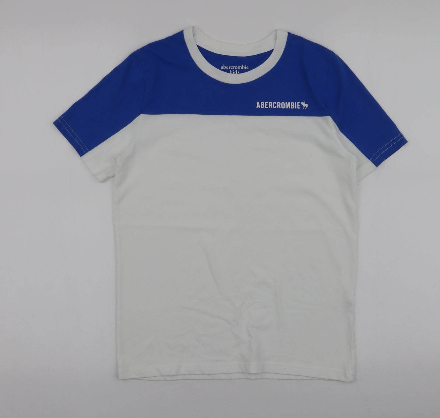 Abercrombie & Fitch Boys White  Polyester Jersey T-Shirt Size 11-12 Years Round Neck Pullover