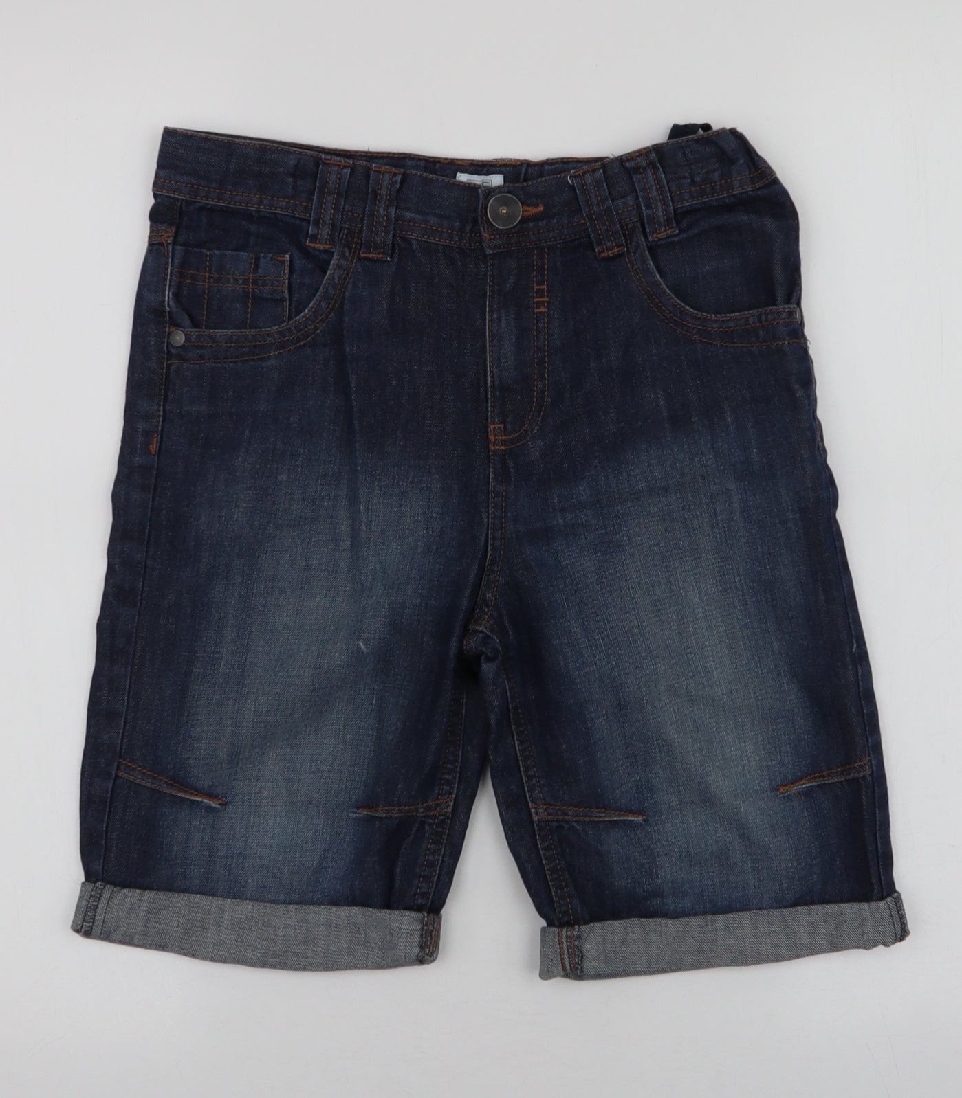 F&F Boys Blue  100% Cotton Bermuda Shorts Size 11-12 Years  Regular Zip