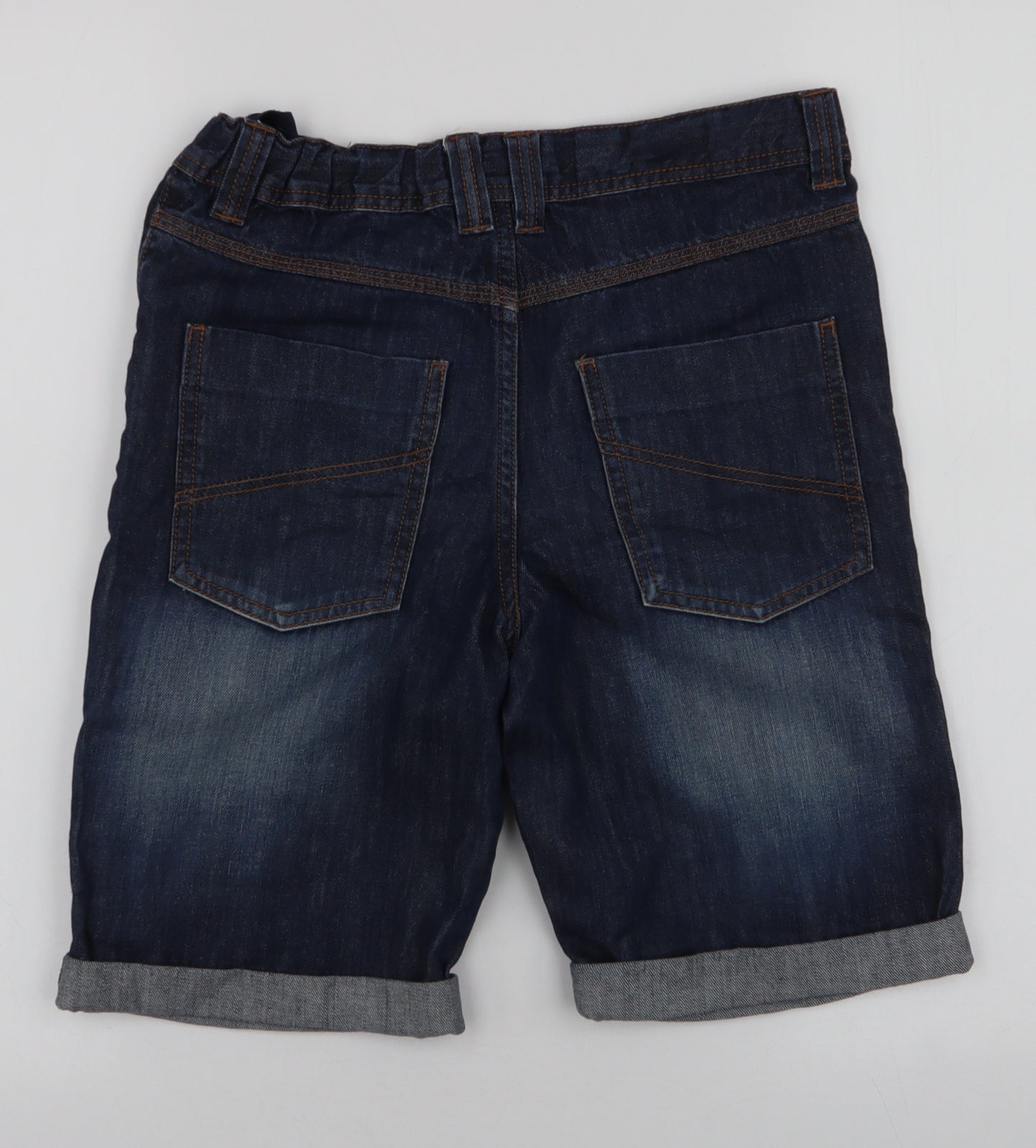 F&F Boys Blue  100% Cotton Bermuda Shorts Size 11-12 Years  Regular Zip