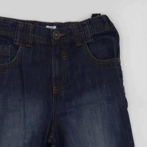 F&F Boys Blue  100% Cotton Bermuda Shorts Size 11-12 Years  Regular Zip