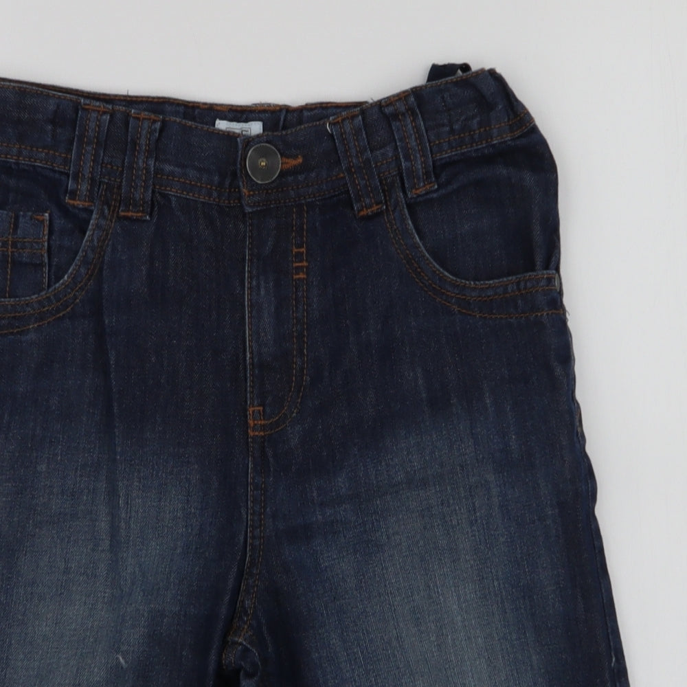 F&F Boys Blue  100% Cotton Bermuda Shorts Size 11-12 Years  Regular Zip