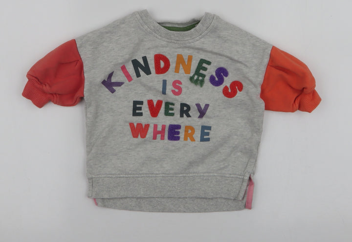 NEXT Girls Multicoloured Cotton Pullover Jumper Size 6-9 Months Pullover - Kindness is everywhere