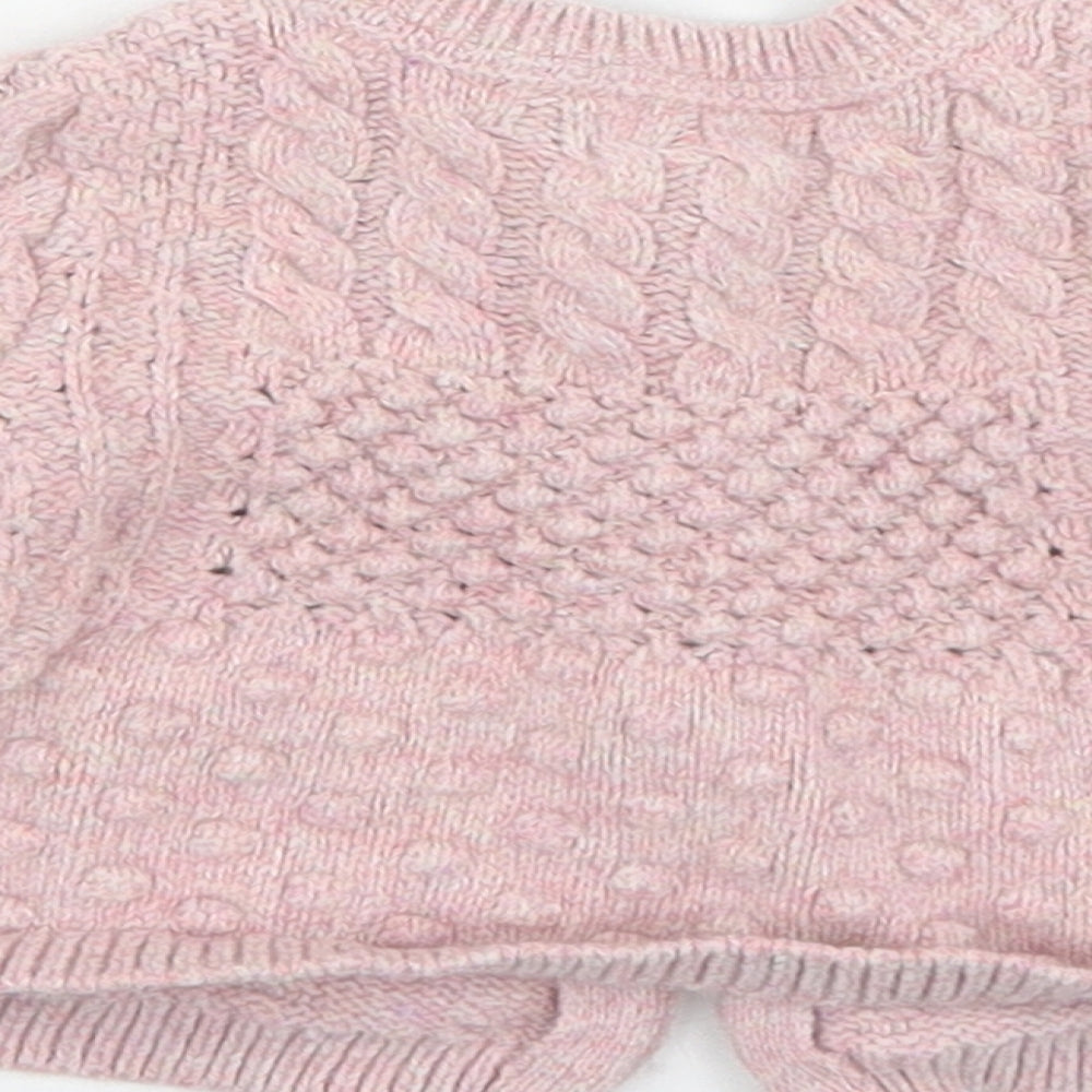 Monsoon Girls Pink  Cotton Cardigan Jumper Size 0-3 Months  Button