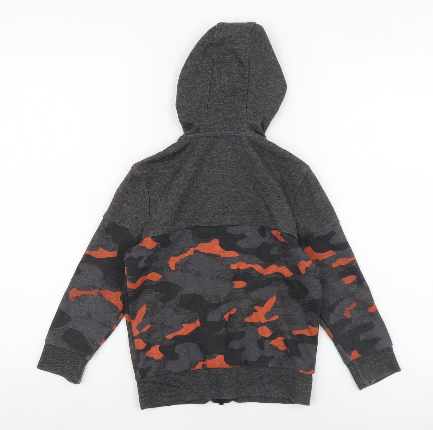 F&F Boys Grey Camouflage Polyester Full Zip Hoodie Size 5-6 Years  Zip