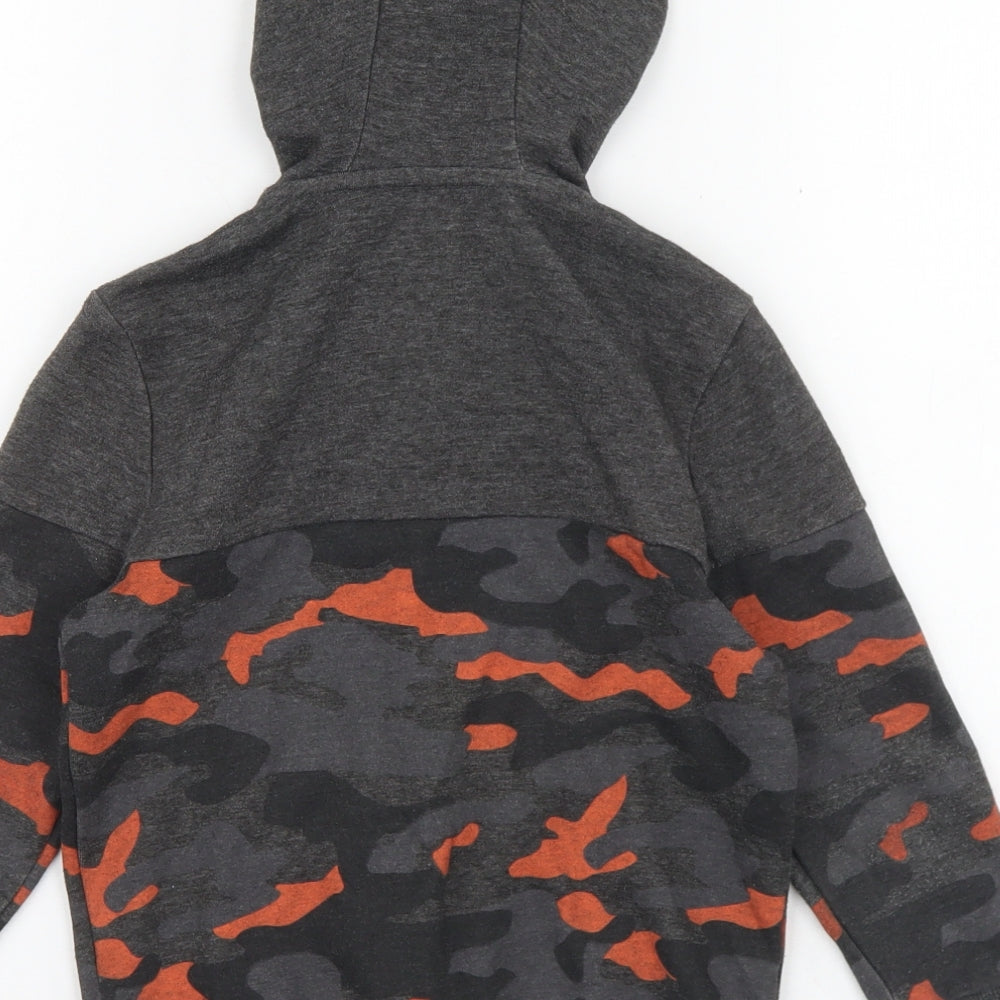F&F Boys Grey Camouflage Polyester Full Zip Hoodie Size 5-6 Years  Zip