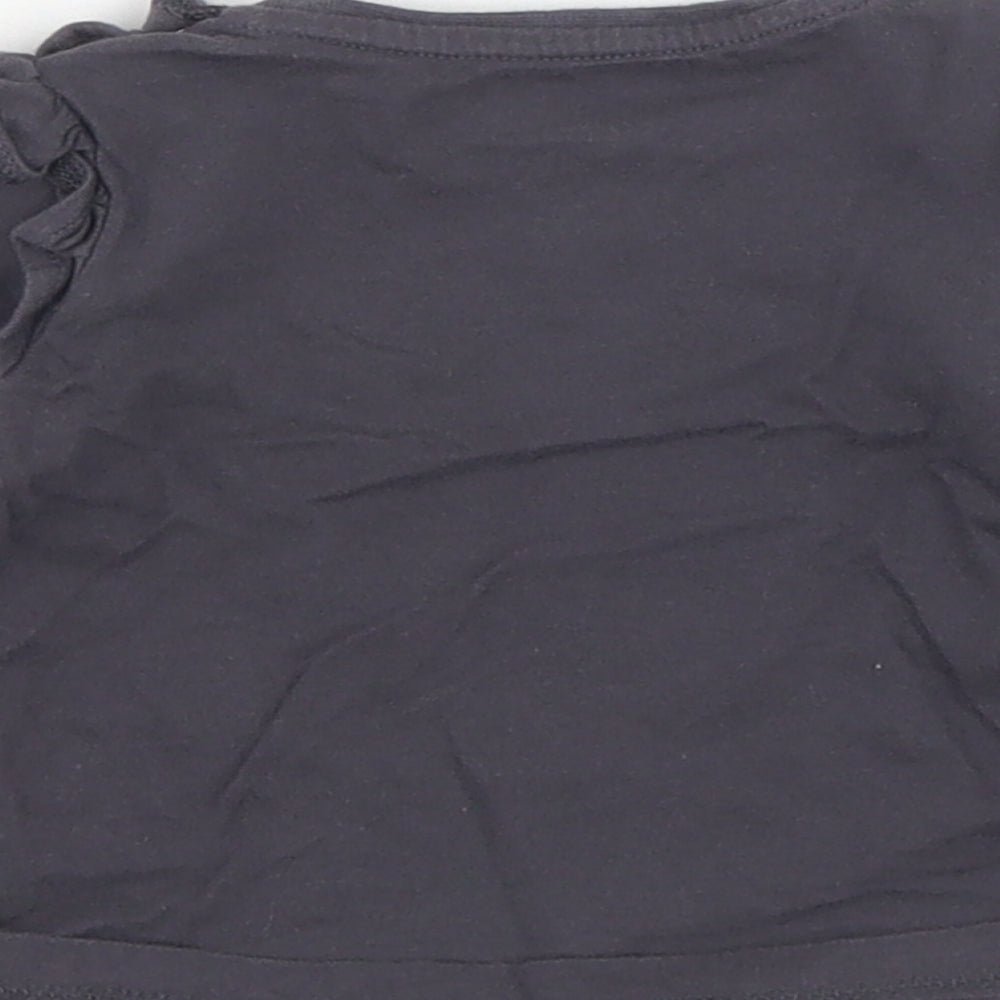 F&F Girls Grey  Cotton Jersey T-Shirt Size 0-3 Months Round Neck Snap - The future is me