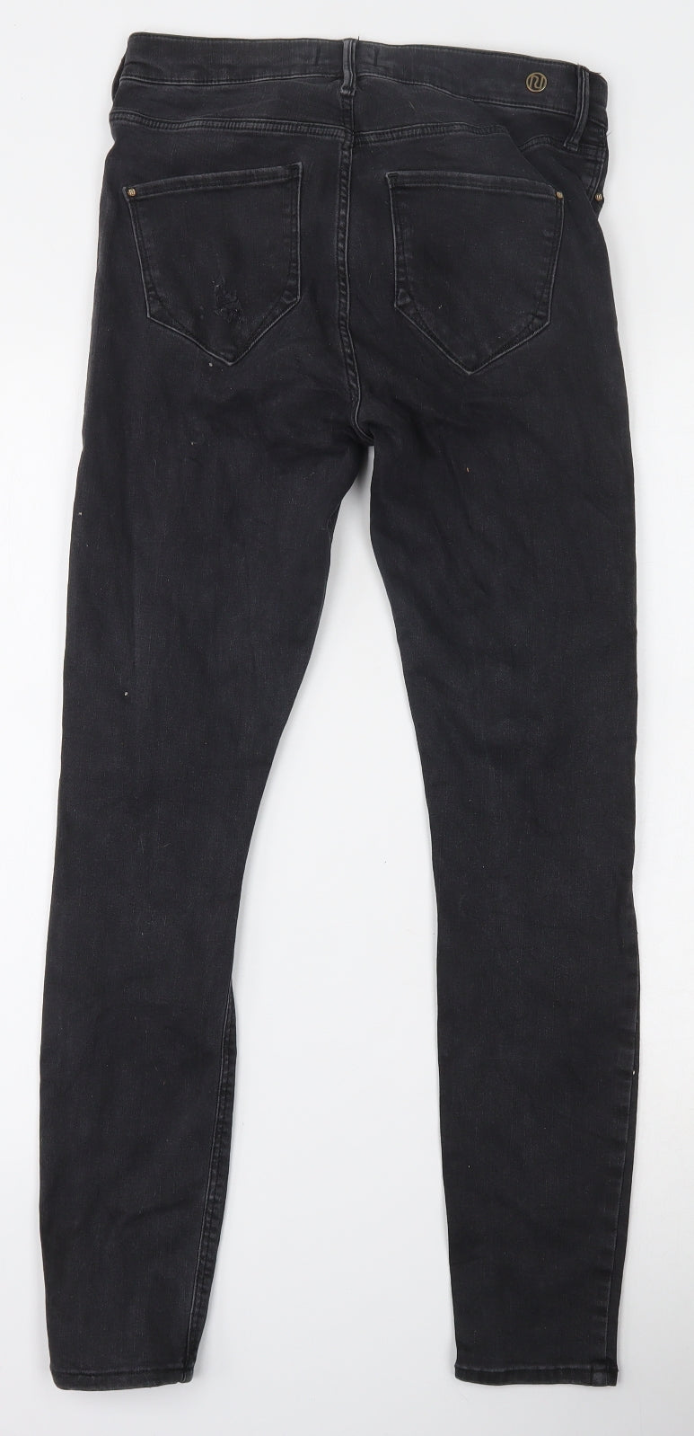 River Island Womens Black  Cotton Skinny Jeans Size 12 L27 in Slim Zip