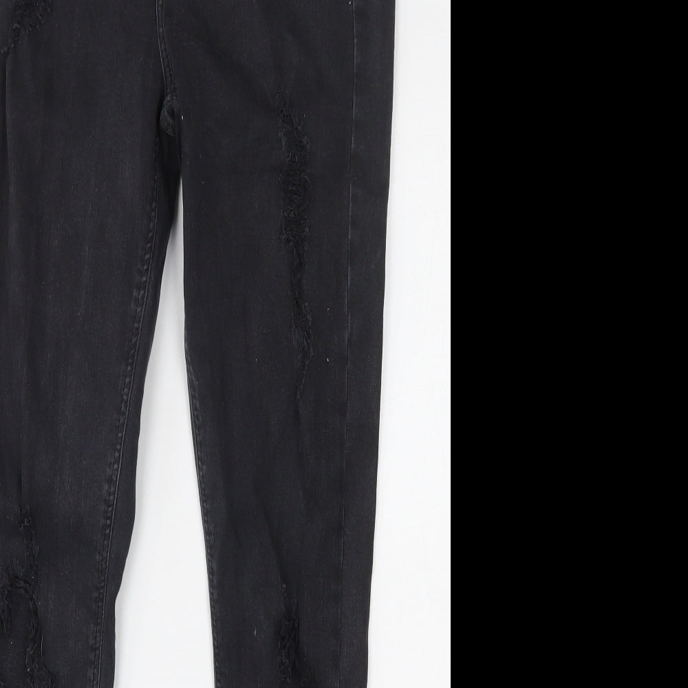 River Island Womens Black  Cotton Skinny Jeans Size 12 L27 in Slim Zip