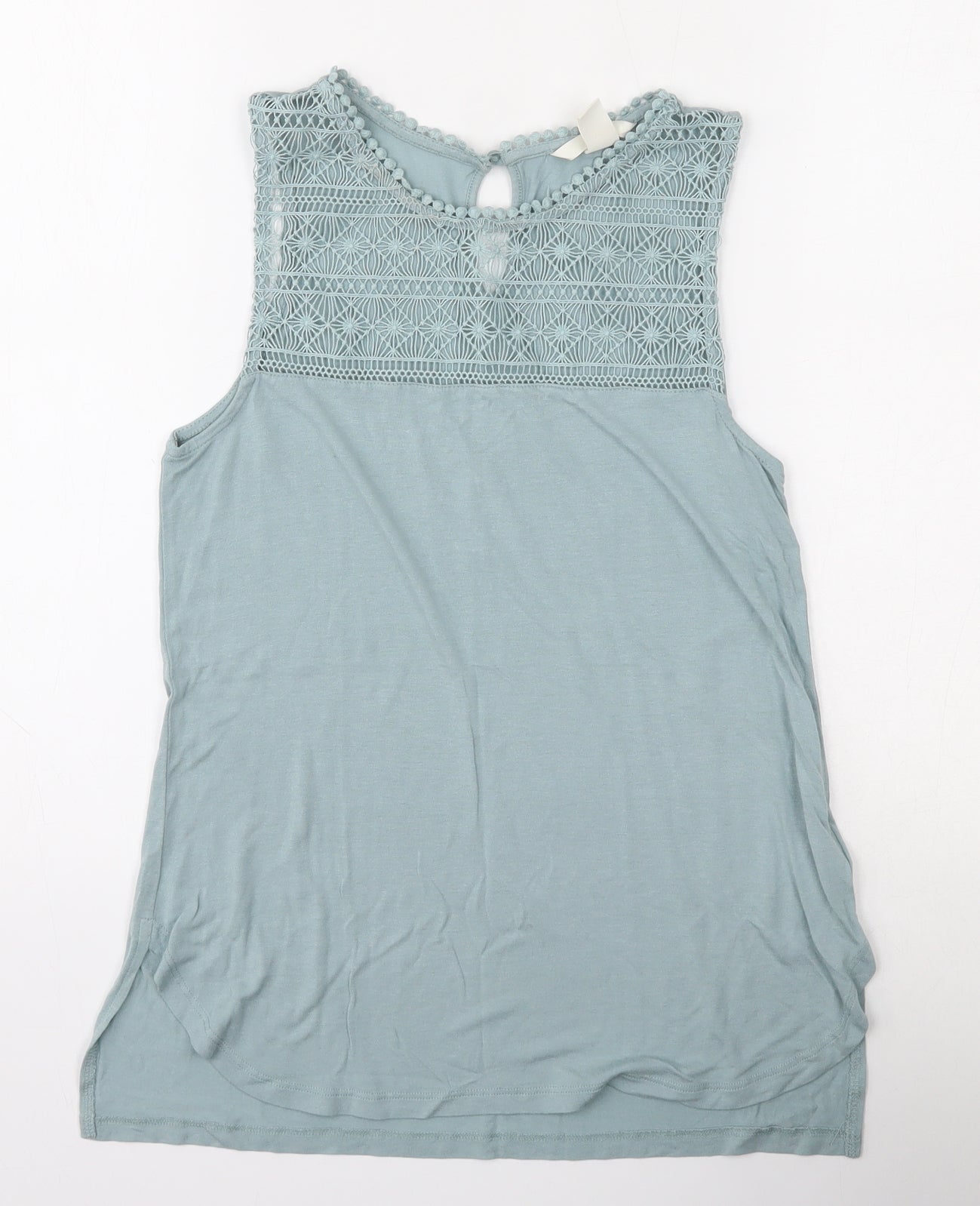 H&M Womens Blue  Viscose Jersey Blouse Size XS Round Neck