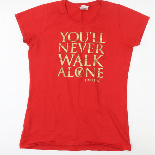 Fruit of the Loom Mens Red  Cotton  T-Shirt Size S Round Neck  - Liverpool football club