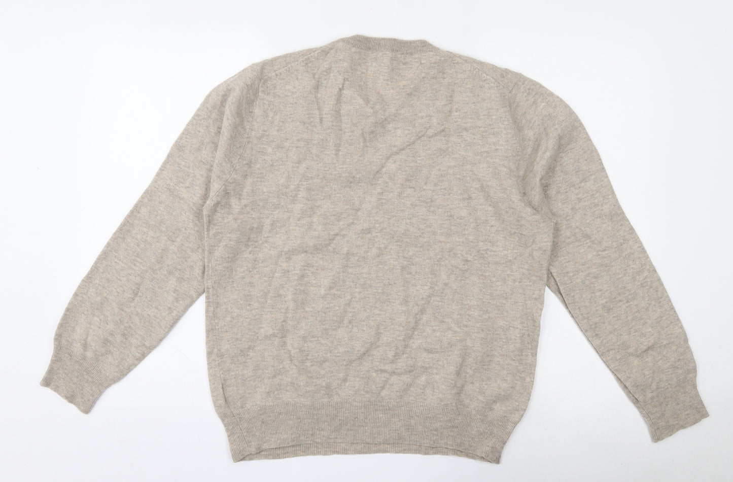 Howick Mens Beige Round Neck  Wool Pullover Jumper Size XL