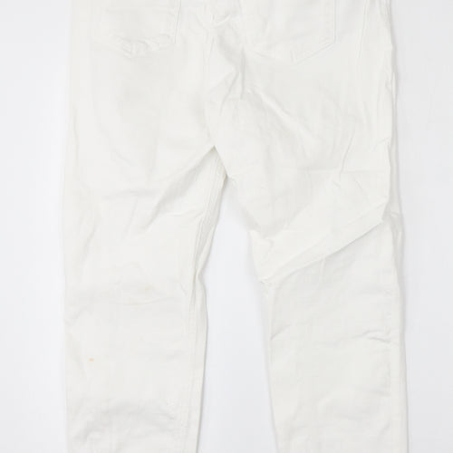 Savida Womens White  Cotton Skinny Jeans Size 14 L28 in Slim Zip