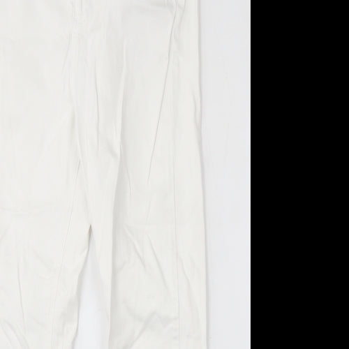 Savida Womens White  Cotton Skinny Jeans Size 14 L28 in Slim Zip