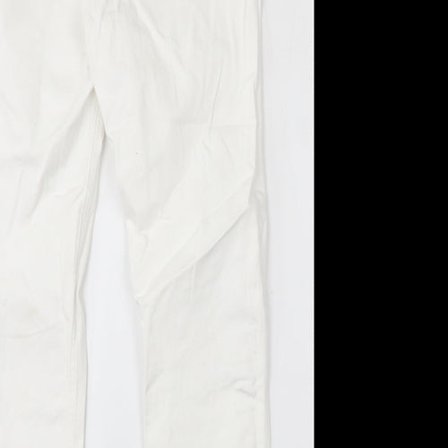 Savida Womens White  Cotton Skinny Jeans Size 14 L28 in Slim Zip