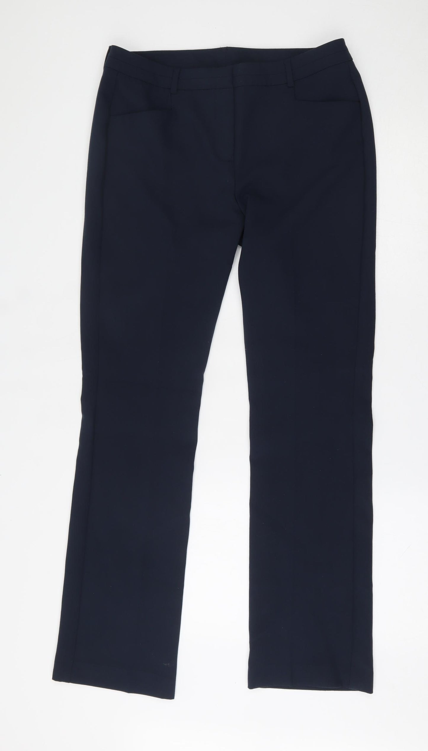 NEXT Womens Blue  Polyester Dress Pants Trousers Size 12 L32 in Regular Zip
