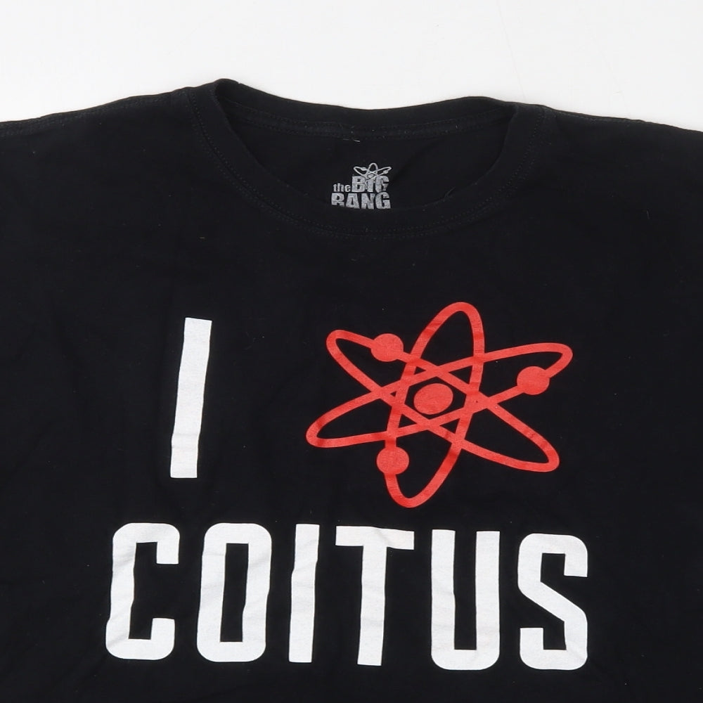 The Big Bang Theory Mens Black  Cotton  T-Shirt Size M Round Neck  - Coitus