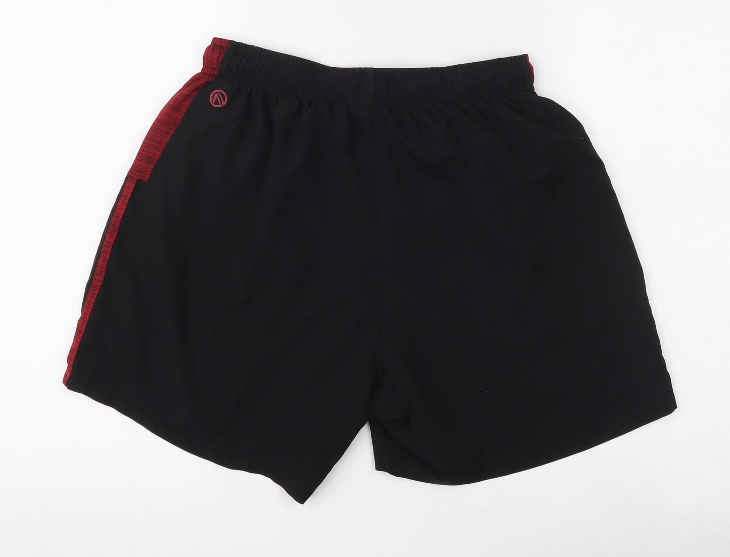 O'Neills Mens Black Striped Polyester Sweat Shorts Size M L6 in Regular Drawstring