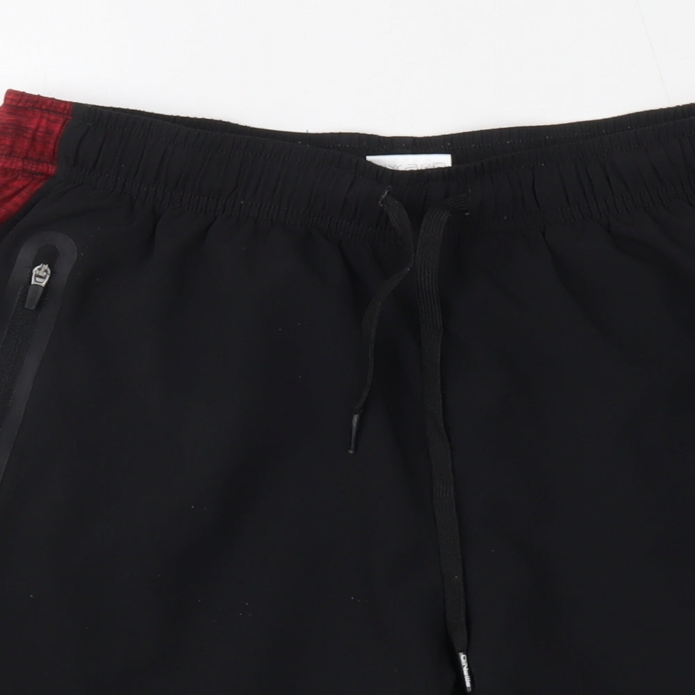 O'Neills Mens Black Striped Polyester Sweat Shorts Size M L6 in Regular Drawstring