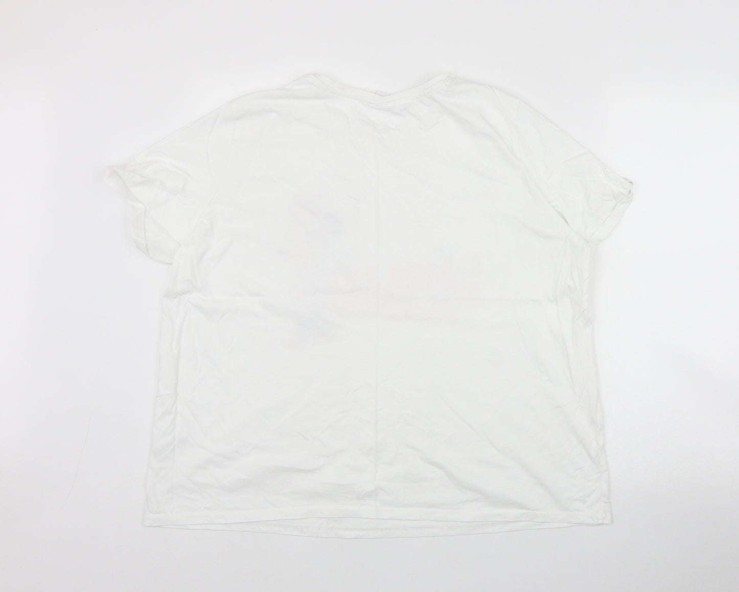 TU Womens White  Cotton Basic T-Shirt Size 22 Round Neck - Minnie Mouse